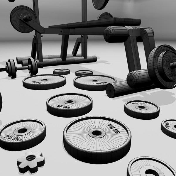 3d realistic exercise machine bench press - Workout Bench by Working Lens Productions
